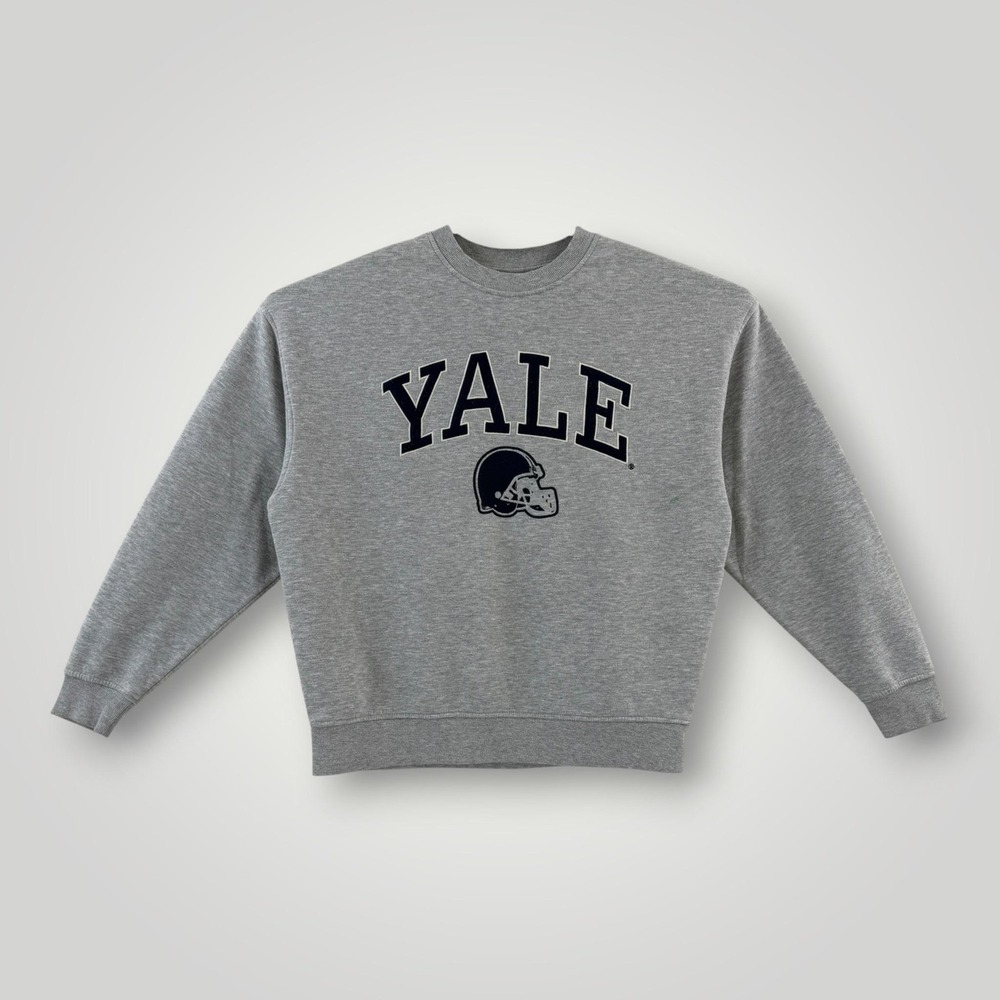 Yale Bulldogs Sweatshirt Womens XS‎ Gray Crewneck NCAA Football Primark Fleece